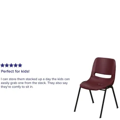 Folding & Stacking*Flash Furniture HERCULES Series Plastic Shell Stack Chair, Burgundy/Black (RUTEO1BY)