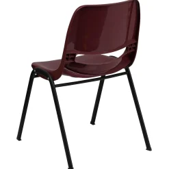 Folding & Stacking*Flash Furniture HERCULES Series Plastic Shell Stack Chair, Burgundy/Black (RUTEO1BY)