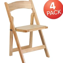 Folding & Stacking*Flash Furniture HERCULES™ Wood Armless Folding Chair, Natural, 4/Pack (4XF2903NATURAL)