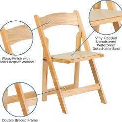 Folding & Stacking*Flash Furniture HERCULES™ Wood Armless Folding Chair, Natural, 4/Pack (4XF2903NATURAL)
