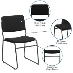 Folding & Stacking*Flash Furniture HERCULES Series Fabric Stacking Chair with Sled Base, Black (XU8700BLKB30)