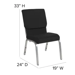 Folding & Stacking*Flash Furniture HERCULES Series Fabric Stacking Church Chair, Black/Silver Vein Frame (XUCH60096BKSV)