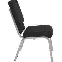 Folding & Stacking*Flash Furniture HERCULES Series Fabric Stacking Church Chair, Black/Silver Vein Frame (XUCH60096BKSV)