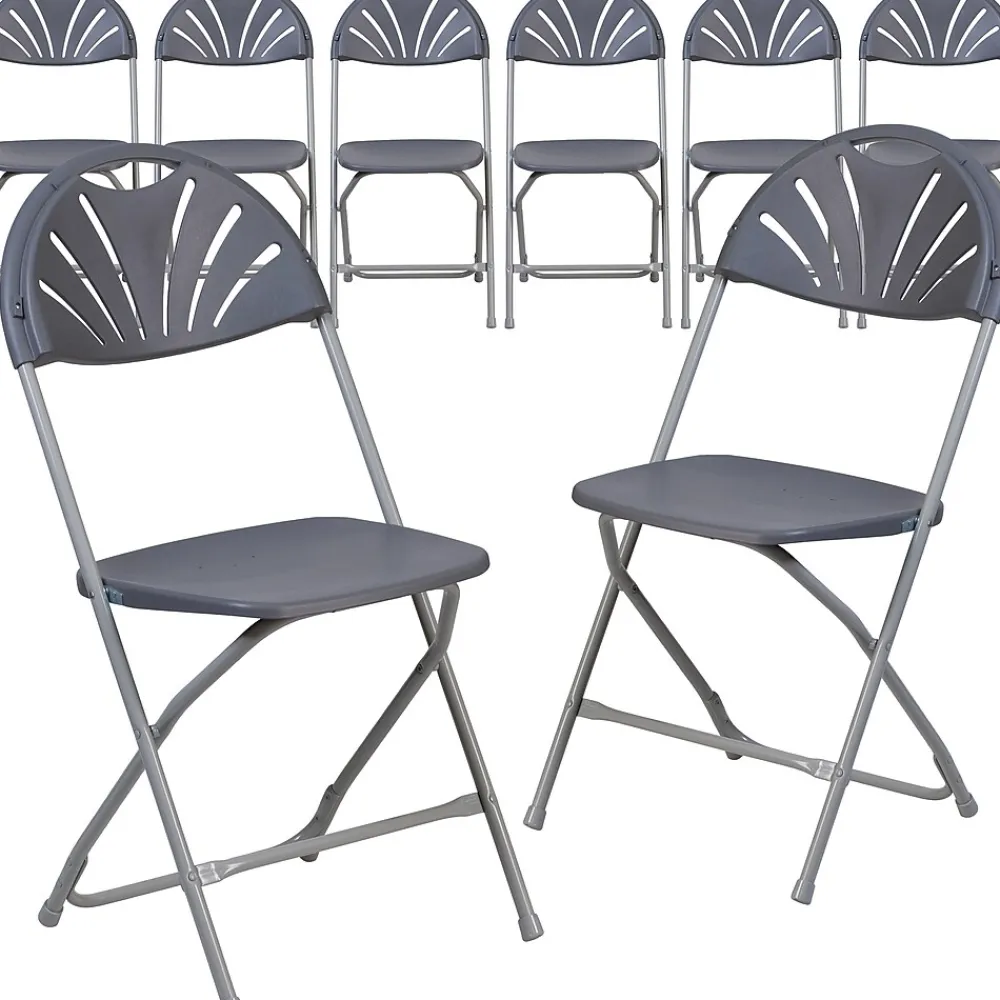 Folding & Stacking*Flash Furniture HERCULES Series 800 Plastic Fan Back Folding Chair, 8/Pack (8LEL4CH)