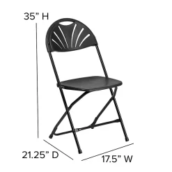 Folding & Stacking*Flash Furniture HERCULES Series 800 lb. Capacity Plastic Fan Back Folding Chair 8/Pack (8LEL4BK)