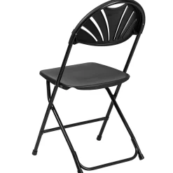 Folding & Stacking*Flash Furniture HERCULES Series 800 lb. Capacity Plastic Fan Back Folding Chair 8/Pack (8LEL4BK)