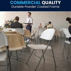 Folding & Stacking*Flash Furniture HERCULES Series Plastic Folding Chair, White, 2/Pack (2DADYCD50WH)