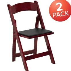 Folding & Stacking*Flash Furniture HERCULES Series Wood Folding Chair, Mahogany/Black, 2/Pack (2XF2903MAHWOOD)
