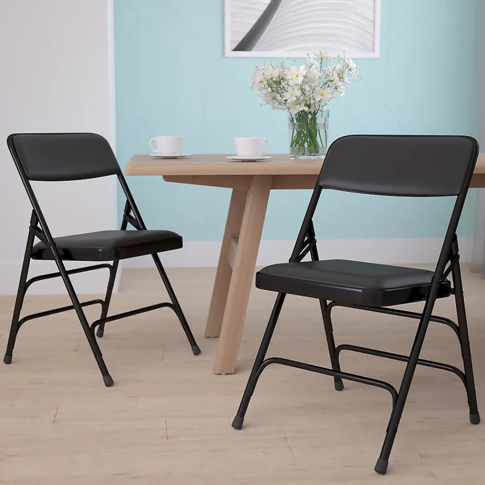 Folding & Stacking*Flash Furniture HERCULES Series Vinyl Folding Chair, Black, 2/Pack (2HAMC309AVBK)