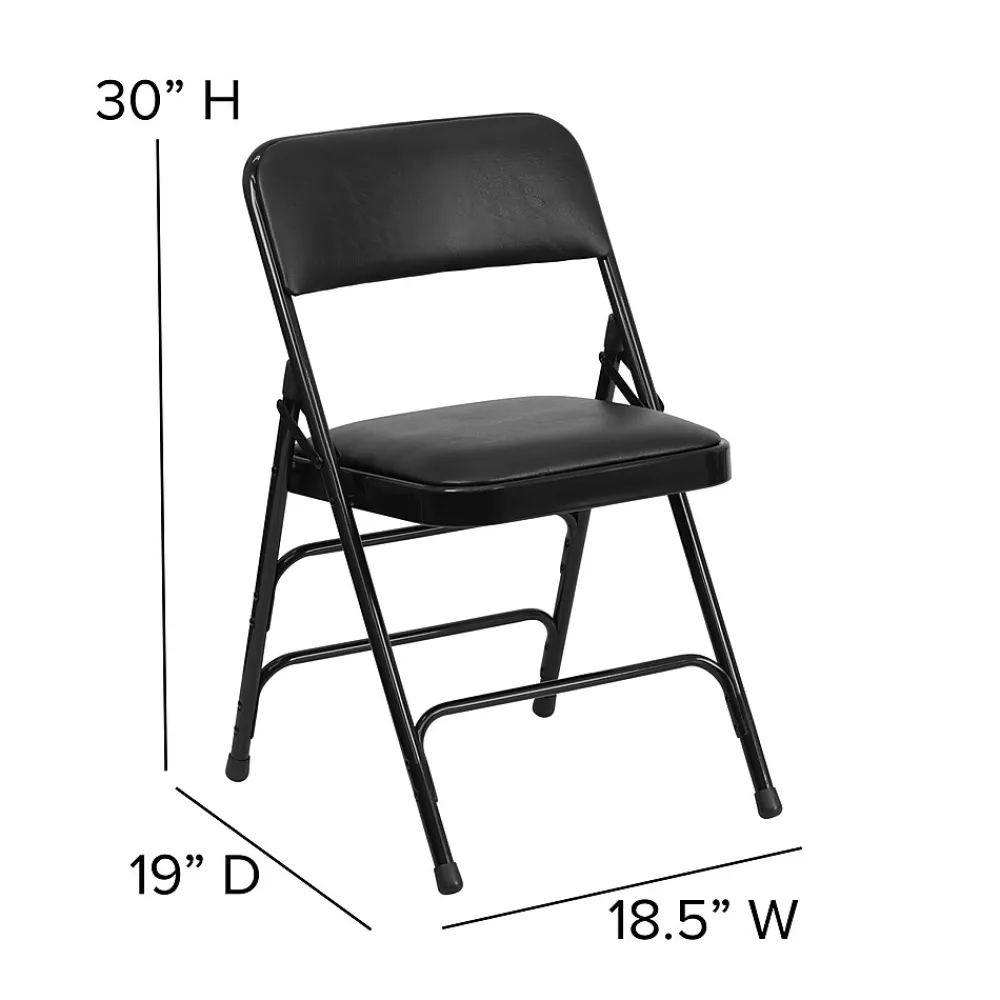 Folding & Stacking*Flash Furniture HERCULES Series Vinyl Folding Chair, Black, 2/Pack (2HAMC309AVBK)