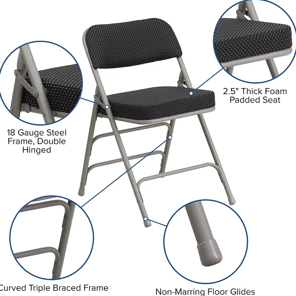 Folding & Stacking*Flash Furniture HERCULES Series Fabric Folding Chair, Black, 2/Pack (2AWMC320AFBK)