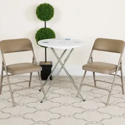 Folding & Stacking*Flash Furniture HERCULES Series Vinyl Banquet/Reception Chair, Beige, 2/Pack (2HAMC309AVBGE)