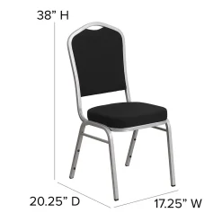 Folding & Stacking*Flash Furniture HERCULES Series Fabric Banquet Stacking Chair, Black/Silver Frame, 4 Pack (4FDC01S11)