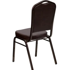 Folding & Stacking*Flash Furniture HERCULES Series Vinyl Banquet Stacking Chair, Brown/Copper Vein Frame, 4 Pack (4FDC01CPRBRNVY)