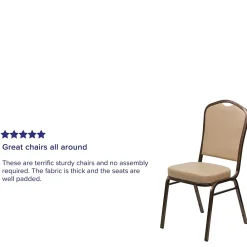 Folding & Stacking*Flash Furniture HERCULES Series Vinyl Banquet Stacking Chair, Tan/Copper Vein Frame, 4 Pack (4FDC01CPRTN)