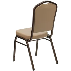 Folding & Stacking*Flash Furniture HERCULES Series Vinyl Banquet Stacking Chair, Tan/Copper Vein Frame, 4 Pack (4FDC01CPRTN)