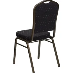 Folding & Stacking*Flash Furniture HERCULES Series Fabric Banquet Stacking Chair, Black Patterned/Gold Vein Frame, 4 Pack (4FDC01GVS0806)
