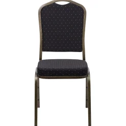 Folding & Stacking*Flash Furniture HERCULES Series Fabric Banquet Stacking Chair, Black Patterned/Gold Vein Frame, 4 Pack (4FDC01GVS0806)