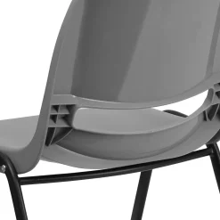 Folding & Stacking*Flash Furniture HERCULES Series Plastic Shell Stack Chair, Gray/Black (RUTEO1GY)