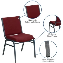 Folding & Stacking*Flash Furniture HERCULES Series Fabric Stack Chair, Burgundy Patterned (XU60153BY)