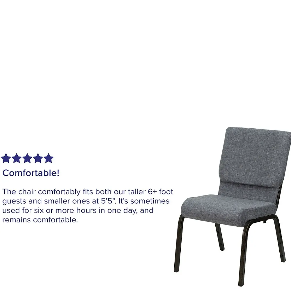 Folding & Stacking*Flash Furniture HERCULES Series Fabric Stacking Church Chair, Gray/Gold Vein Frame (XUCH60096BEIJGY)