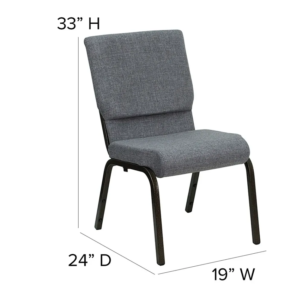 Folding & Stacking*Flash Furniture HERCULES Series Fabric Stacking Church Chair, Gray/Gold Vein Frame (XUCH60096BEIJGY)