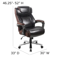Office Chairs*Flash Furniture Hercules Series Ergonomic LeatherSoft Swivel Big & Tall Executive Office Chair, Brown (GO2223BN)