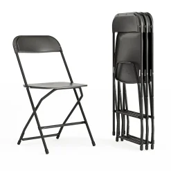 Folding & Stacking*Flash Furniture HERCULES™ Plastic Armless Folding Chair, Black, 4/Pack (4LEL3BLACK)