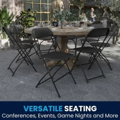 Folding & Stacking*Flash Furniture HERCULES™ Plastic Armless Folding Chair, Black, 4/Pack (4LEL3BLACK)