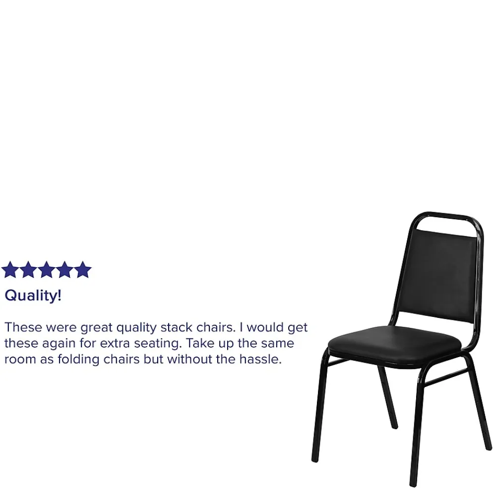 Folding & Stacking*Flash Furniture HERCULES Series Vinyl Banquet Stacking Chair, Black, 4 Pack (4FDBHF2BKVYL)