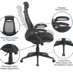 Office Chairs*Flash Furniture Ivan Ergonomic Mesh Swivel High Back Executive Office Chair, Black (HL0018)