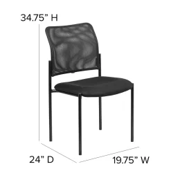 Folding & Stacking*Flash Furniture Jana Mesh Stackable Side Chair, Black (GO5152)