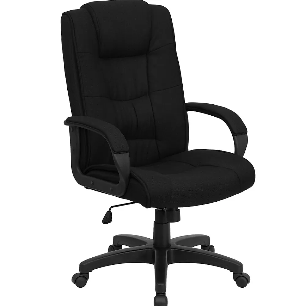 Office Chairs*Flash Furniture Jessica Fabric Swivel High Back Executive Office Chair, Black (GO5301BBK)