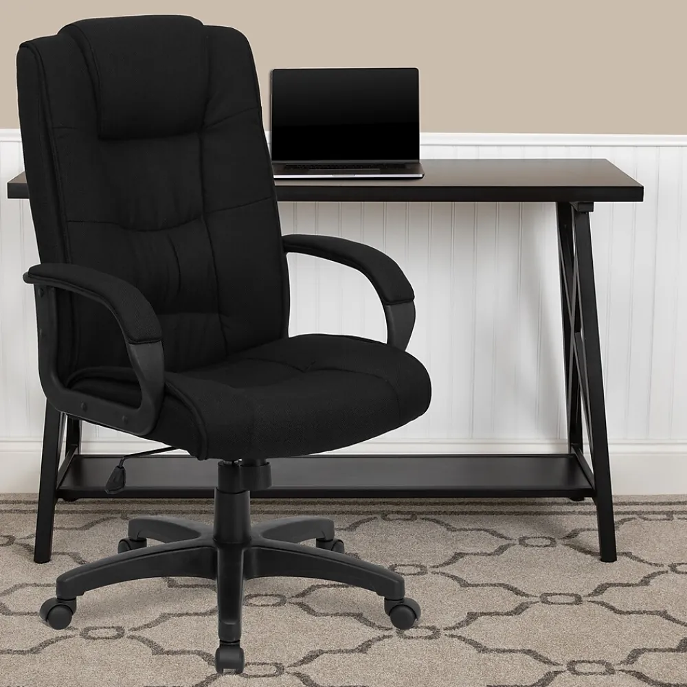 Office Chairs*Flash Furniture Jessica Fabric Swivel High Back Executive Office Chair, Black (GO5301BBK)