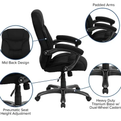 Office Chairs*Flash Furniture Jessie Ergonomic Microfiber Swivel High Back Executive Office Chair, Black (GO725BK)