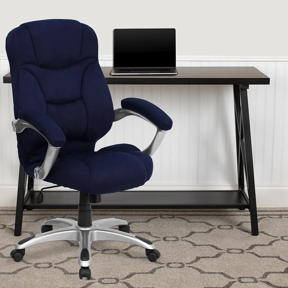 Office Chairs*Flash Furniture Jessie Ergonomic Microfiber Swivel High Back Executive Office Chair, Navy Blue (GO725NVY)