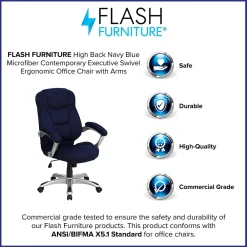 Office Chairs*Flash Furniture Jessie Ergonomic Microfiber Swivel High Back Executive Office Chair, Navy Blue (GO725NVY)