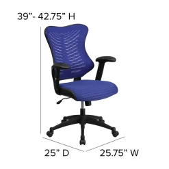 Office Chairs*Flash Furniture Kale Ergonomic Mesh Swivel High Back Executive Office Chair, Blue (BLZP806BL)