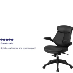 Office Chairs*Flash Furniture Kale Ergonomic LeatherSoft Swivel Mid-Back Executive Office Chair, Black (BLZP804)