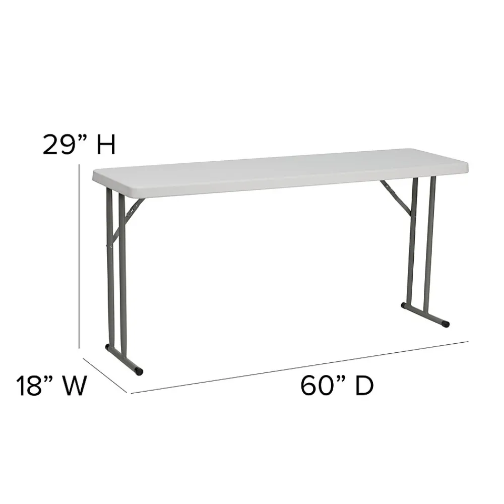 Folding Tables*Flash Furniture Kathryn Folding Table, 60" x 18", Granite White (RB1860)