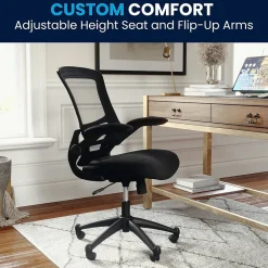Office Chairs*Flash Furniture Kelista Ergonomic Mesh Swivel Mid-Back Task Office Chair, Black (BLX5MBK)