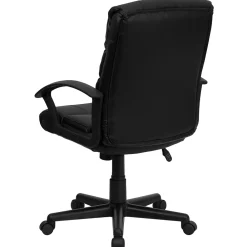 Office Chairs*Flash Furniture Lane LeatherSoft Swivel Mid-Back Task Office Chair, Black (GO1004BKLEA)