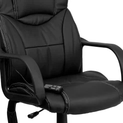 Office Chairs*Flash Furniture Laverne Ergonomic LeatherSoft Swivel Mid-Back Massaging Executive Office Chair, Black (BT2690P)