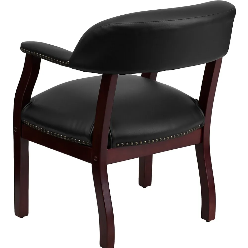 Office Chairs*Flash Furniture Luxurious Vinyl Conference Chair, Black and Mahogany (BZ105BLK)