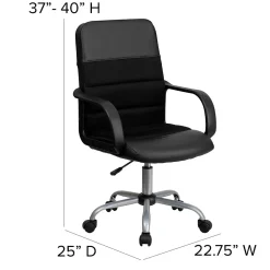 Office Chairs*Flash Furniture Manor Ergonomic LeatherSoft/Mesh Swivel Mid-Back Task Office Chair, Black (LFW61B2)