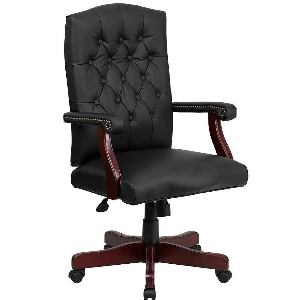 Office Chairs*Flash Furniture Martha Washington LeatherSoft Swivel Executive Office Chair, Black (801LLF05BKLEA)