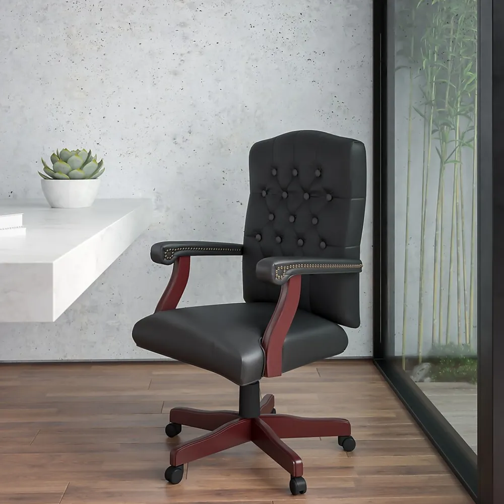 Office Chairs*Flash Furniture Martha Washington LeatherSoft Swivel Executive Office Chair, Black (801LLF05BKLEA)