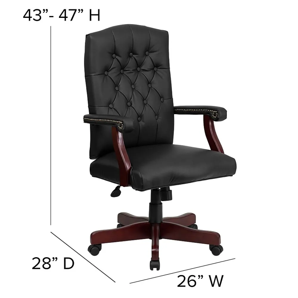Office Chairs*Flash Furniture Martha Washington LeatherSoft Swivel Executive Office Chair, Black (801LLF05BKLEA)