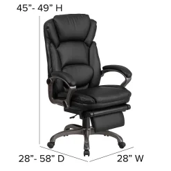 Office Chairs*Flash Furniture Martin Ergonomic LeatherSoft Swivel High Back Executive Reclining Office Chair, Black (BT90279H)