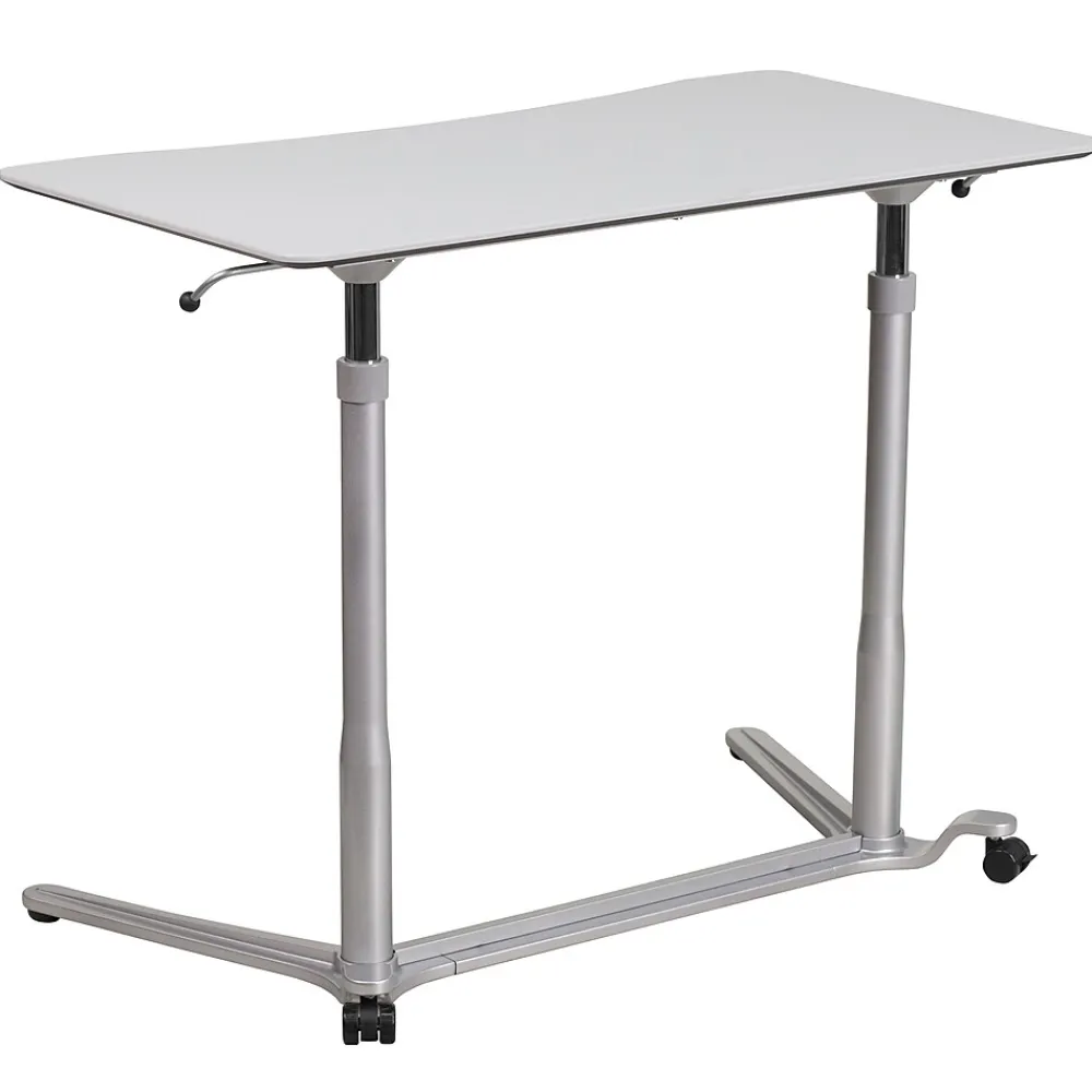 Standing Desks*Flash Furniture Merritt 37"W Rectangular Adjustable Standing Computer Desk, Light Gray (NANIP61)